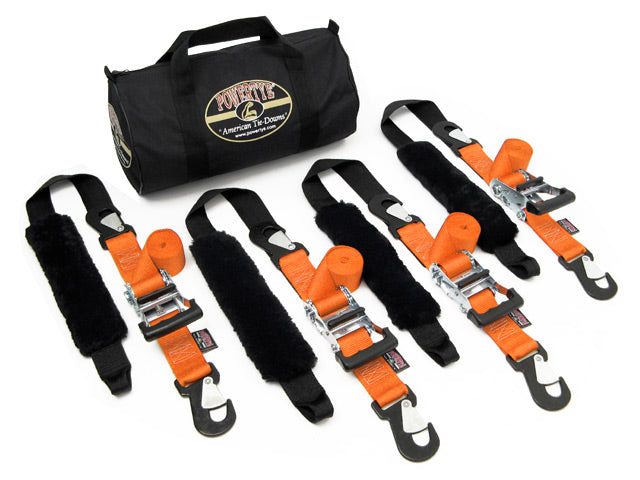 Ratchet Strap Trailer Kit with four straps and storage bag