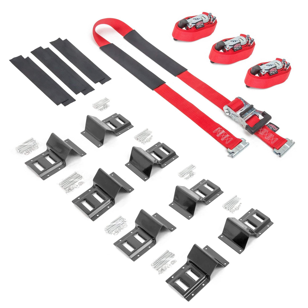 2in x 10ft E - TRACK DELUXE RATCHET WHEEL STRAP KIT - PowerTye#color_red