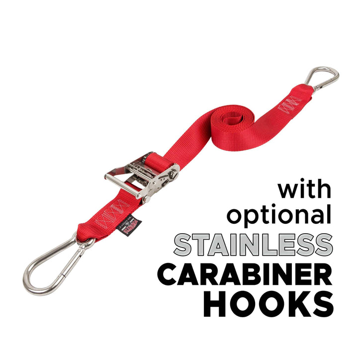 2in x 15ft STAINLESS STEEL RATCHET STRAPS (each) - PowerTye#color_red