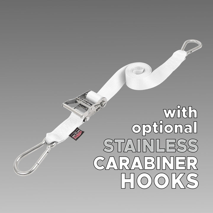 2in x 15ft STAINLESS STEEL RATCHET STRAPS (each) - PowerTye#color_white