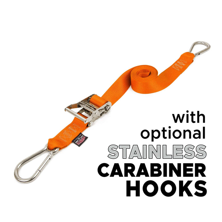 2in x 15ft STAINLESS STEEL RATCHET STRAPS (each) - PowerTye#color_orange