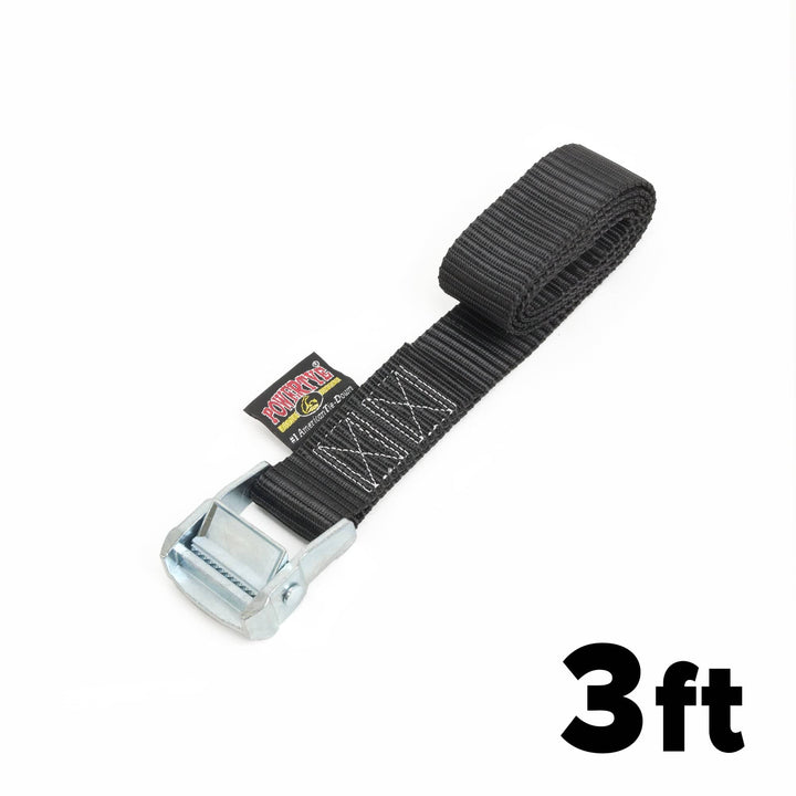 *BOGO* 1.5in HEAVY - DUTY LASHING STRAP with GRIPPER WEBBING, BLACK (each) - PowerTye
