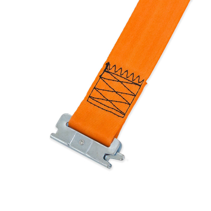2in x 10ft RETRACTOR RATCHET TIE - DOWN STRAPS with E - TRACK CLIPS, STORAGE BAG (pair + bag) - PowerTye#color_orange