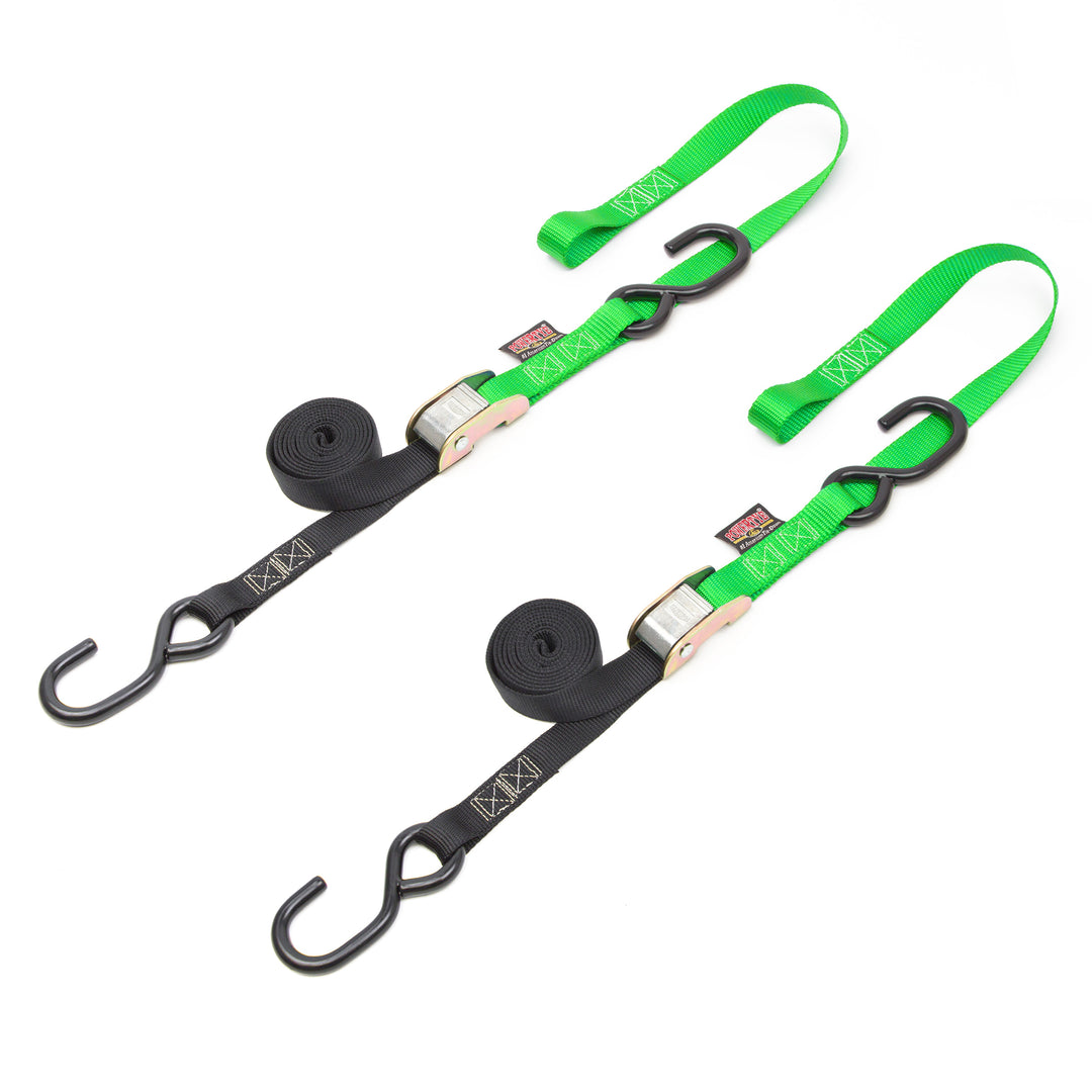 1 inch pull strap Cam Buckle Soft-Tye Tie-Down#color_black-green