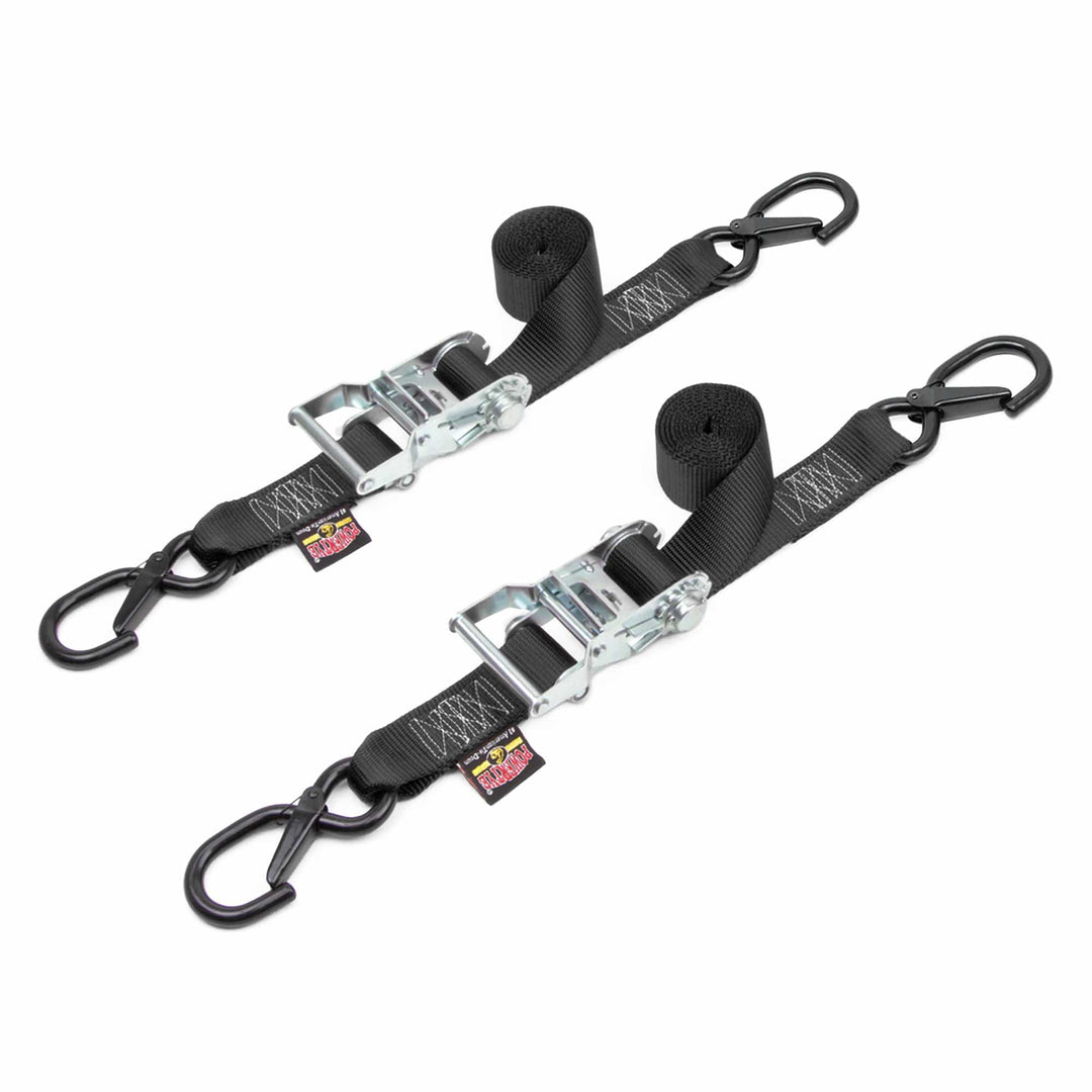 1.5in RATCHET TIE - DOWNS, LATCH HOOKS (pair) - PowerTye#color_black