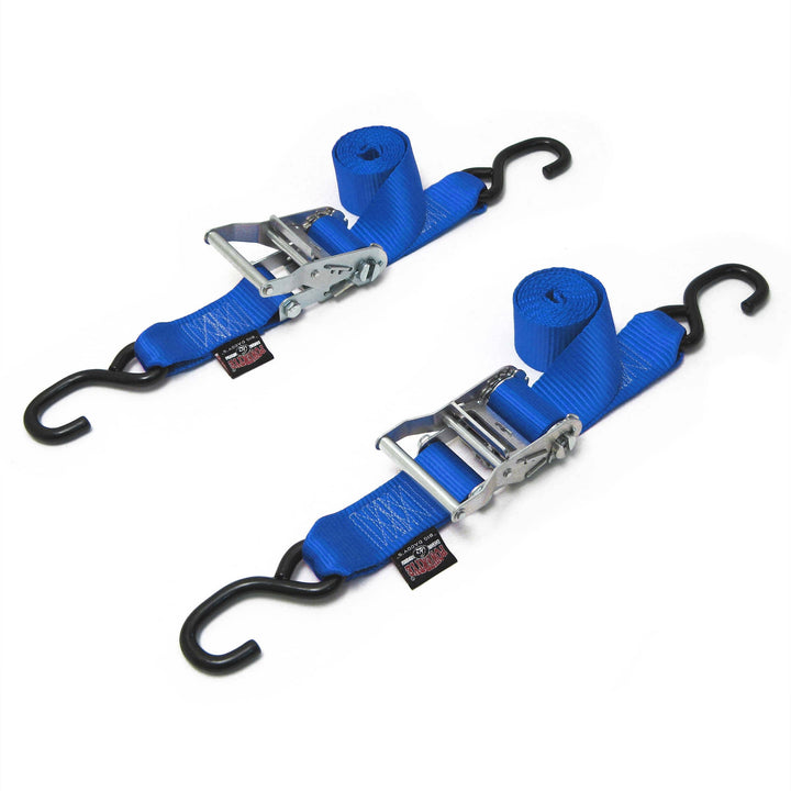 2in RATCHET TIE - DOWN, S - HOOKS (pair) - PowerTye#color_blue