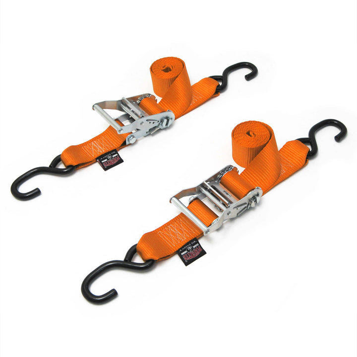 2in RATCHET TIE - DOWN, S - HOOKS (pair) - PowerTye#color_orange