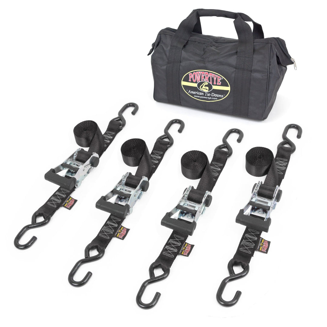 1.5in x 8ft INDUSTRIAL RATCHET TIE - DOWN KIT - PowerTye#color_black