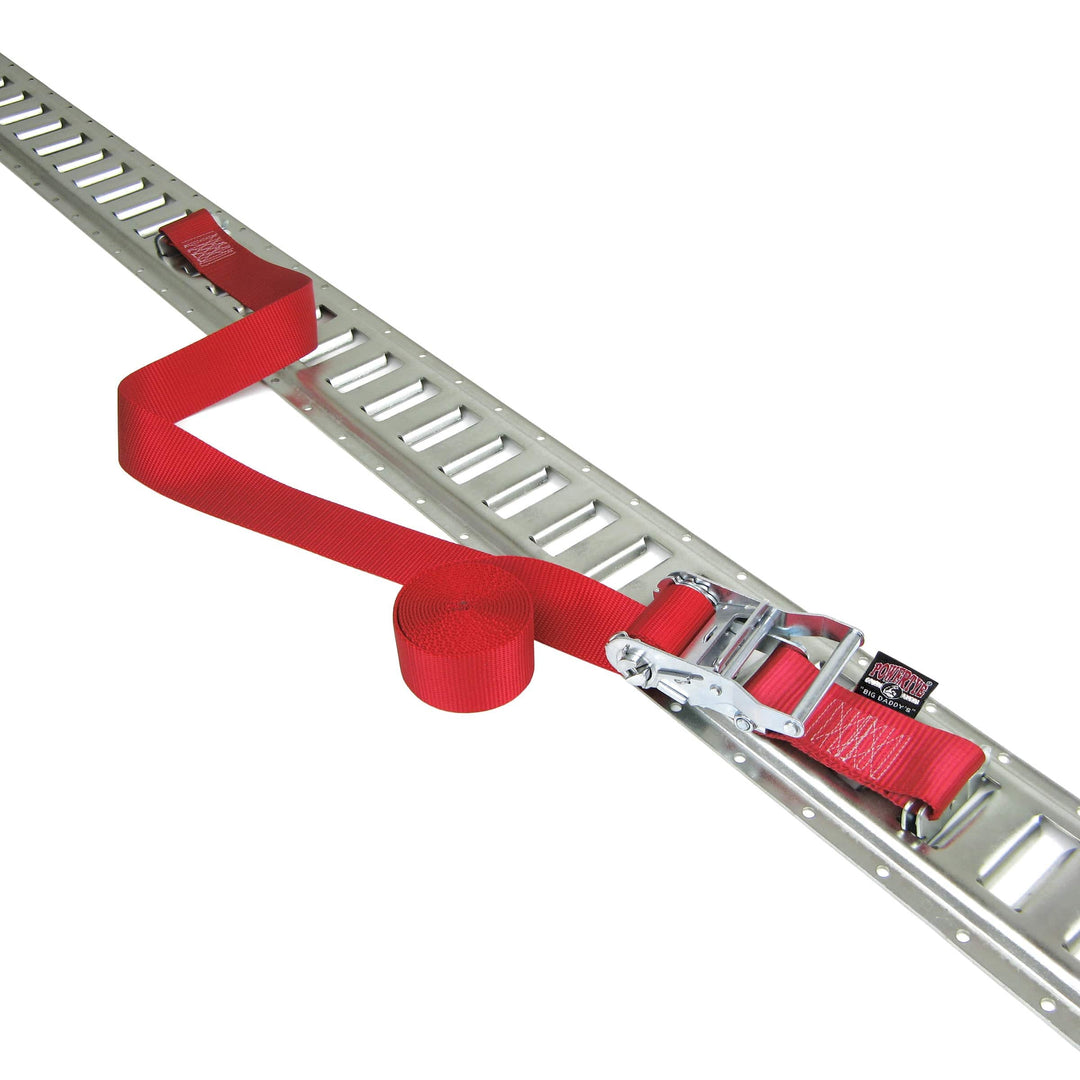 2in E - TRACK RATCHET TIE - DOWN, 10 - 20ft (each) - PowerTye#color_red
