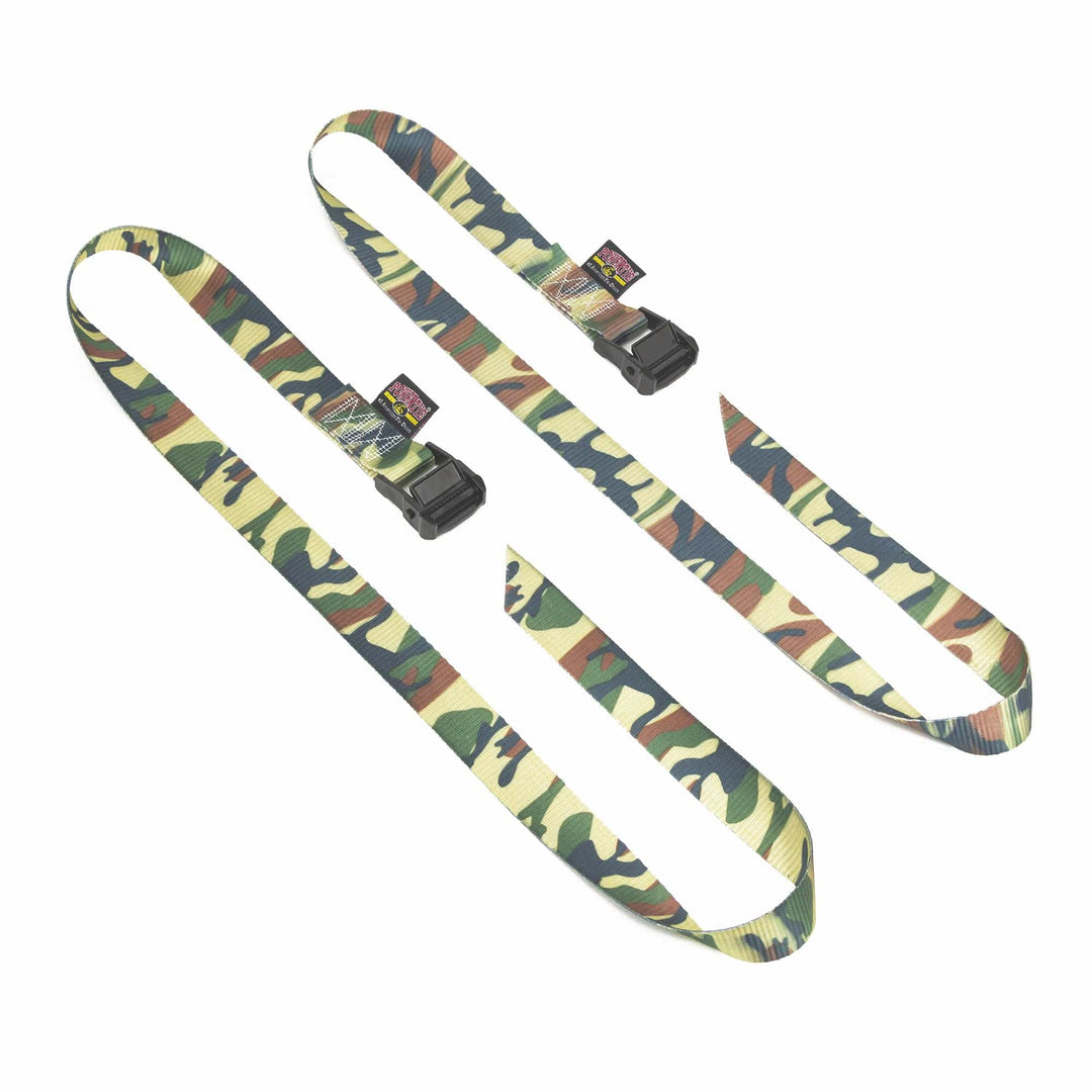 *CLEARANCE* 1.5in x 4ft HD LASHING STRAPS, WOODLAND CAMO (pair) - PowerTye