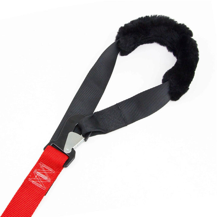 2in x 7ft BIG DADDY PREMIUM RATCHET TIE-DOWN - SHEEPSKIN SOFT-TYE#color_red-black