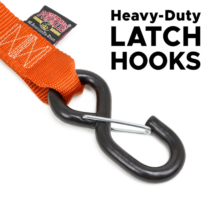 Heavy Duty Latching Hooks for Ratchet Straps#color_orange