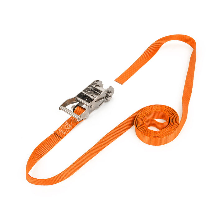1in Endless Stainless Steel Wide Handle Ratchet, for motorcycles, boats, watercraft, and cargo#color_orange