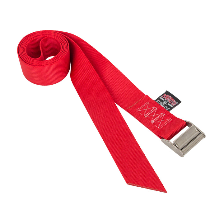 PowerTye 2in x 8ft STAINLESS Lashing Strap, angle-cut end, each#color_red