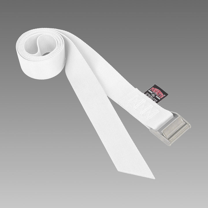 PowerTye 2in x 8ft STAINLESS Lashing Strap, angle-cut end, each#color_white