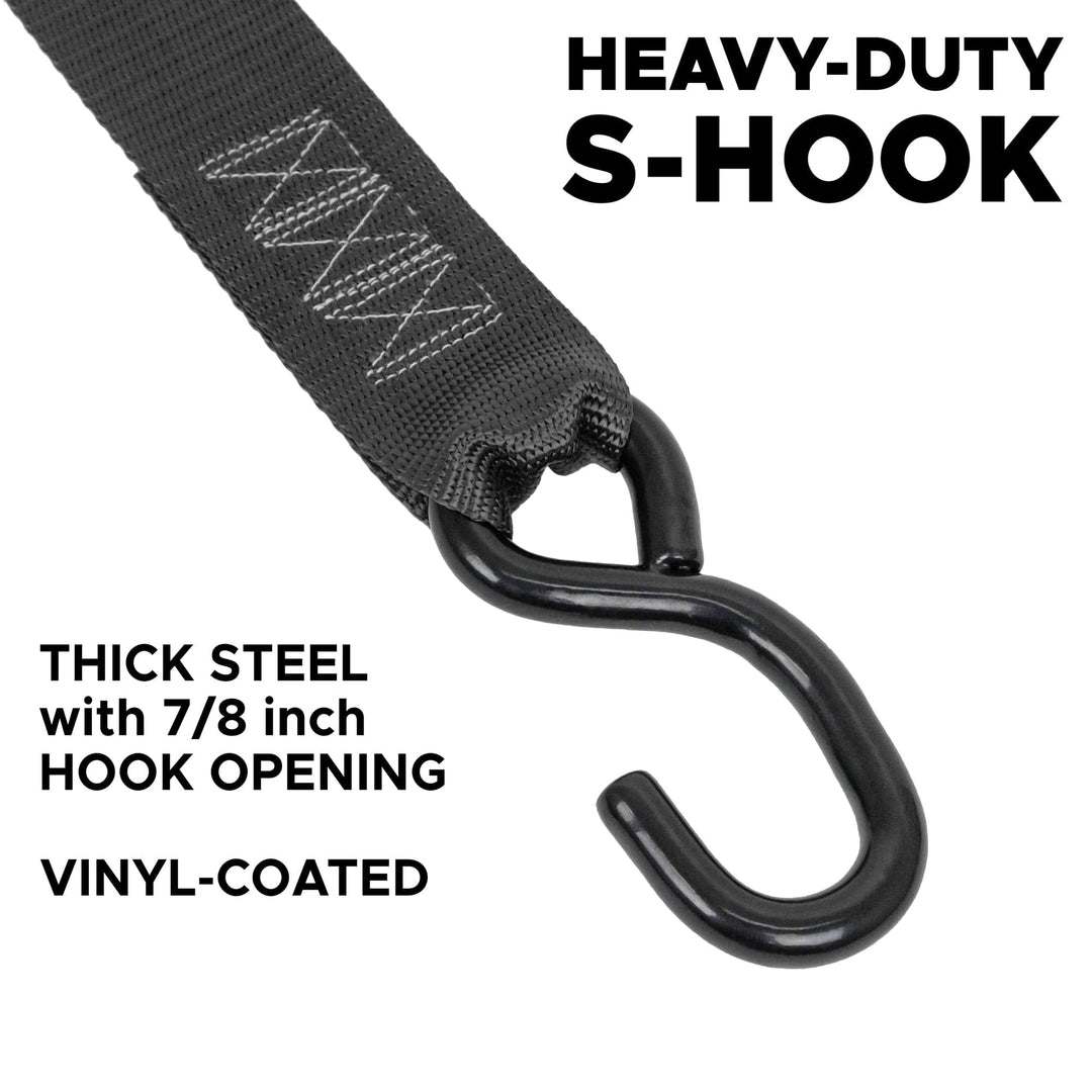 2 X 30' Ratchet Straps W/flat Hook WLL 3,333 Lbs With Cordura Sleeve Black Mytee Products 1 2 X 30' Ratchet Straps W/flat Hook WLL 3,333 Lbs With Cordura Sleeve Black Mytee Products 1