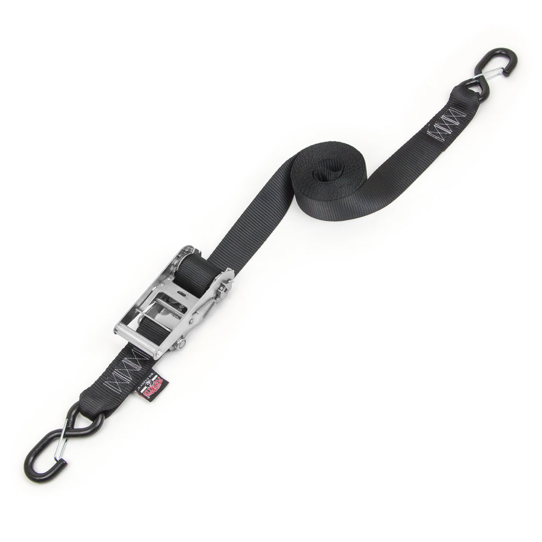 PowerTye 2in Industrial Ratchet with Latch Hooks for heavy duty cargo, UTV lawnmowers, equipment