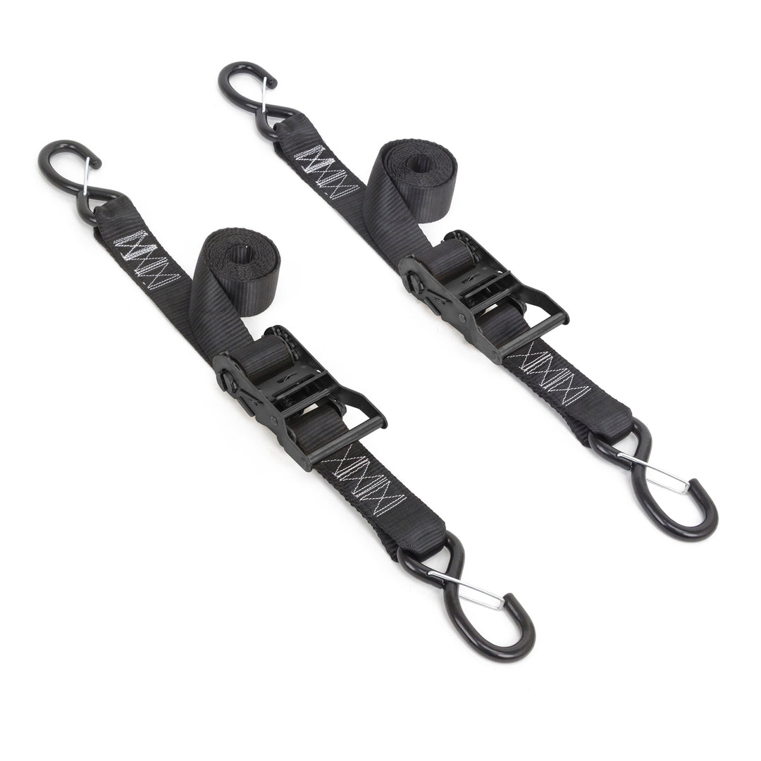 *BOGO* 1.5in x 6ft BLACK RATCHET TIE - DOWNS, LATCH HOOKS (pair) - PowerTye#add-on_no-add-on