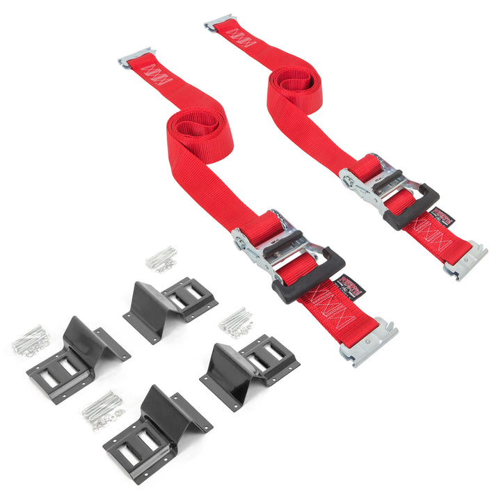 2in x 10ft E-TRACK DELUXE RATCHET WHEEL STRAPS (pair)