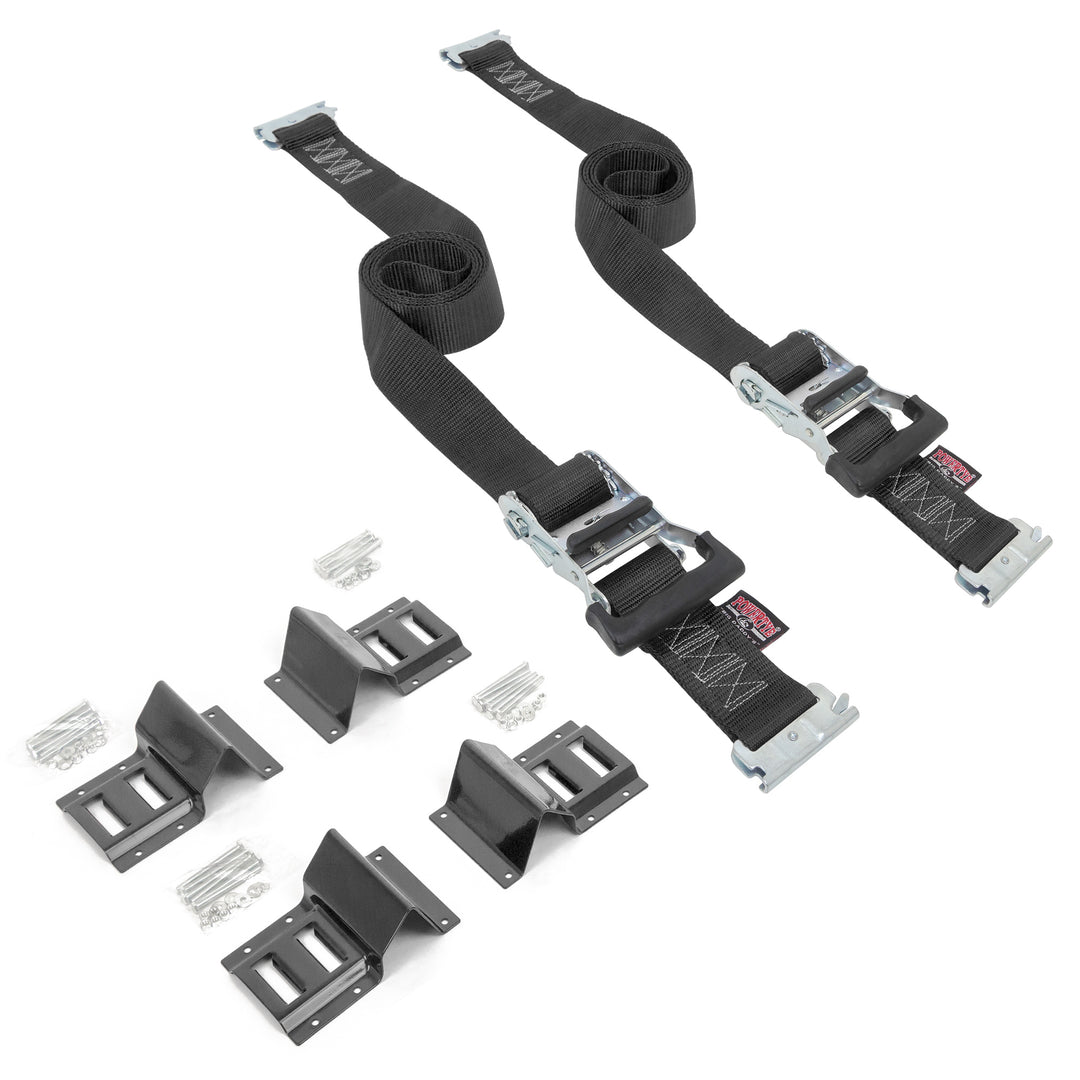 2in x 10ft E-TRACK DELUXE RATCHET WHEEL STRAPS (pair)