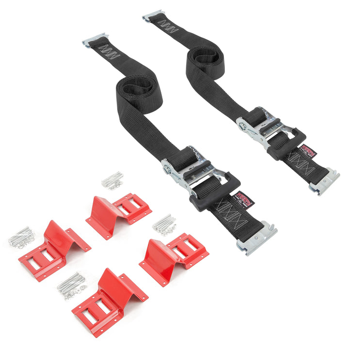 2in x 10ft E-TRACK DELUXE RATCHET WHEEL STRAPS (pair)