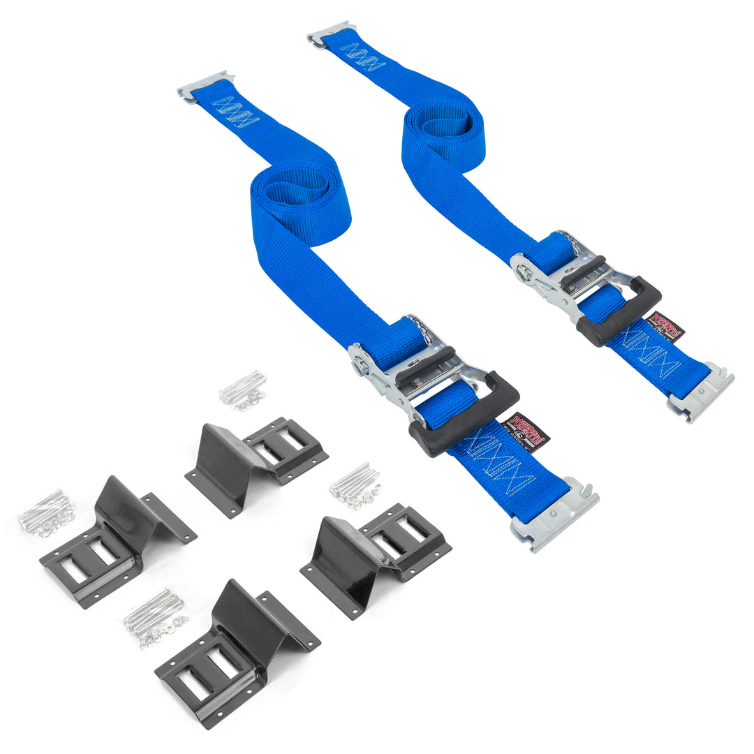 2in x 10ft E-TRACK DELUXE RATCHET WHEEL STRAPS (pair)