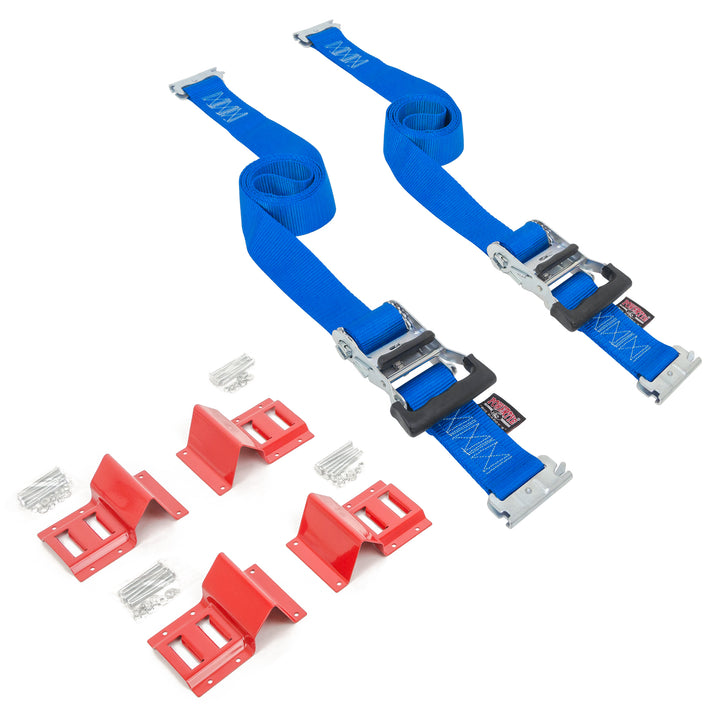 2in x 10ft E-TRACK DELUXE RATCHET WHEEL STRAPS (pair)