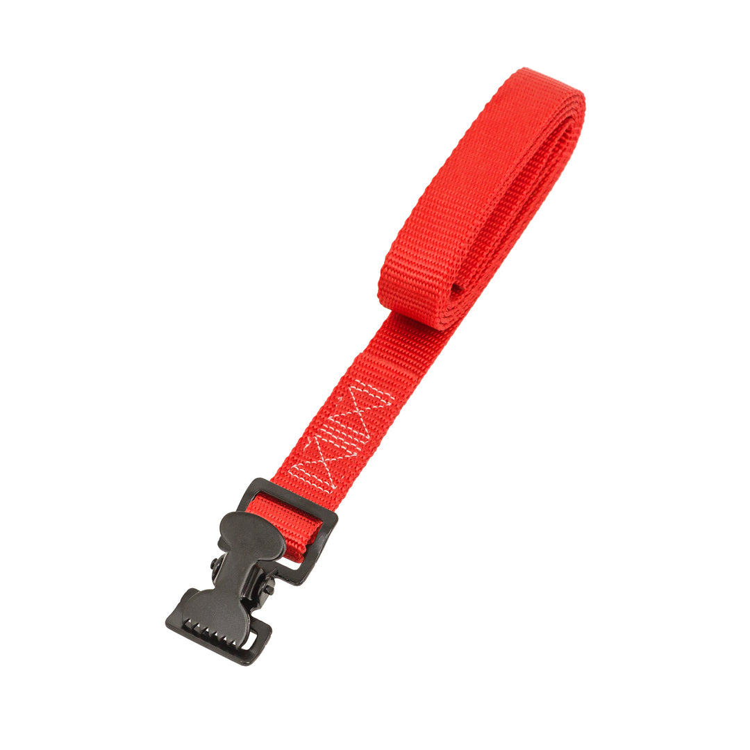 PowerTye 1in x 4ft UTILITY LASHING STRAPS with BLACK GATOR CLIP (single)#color_red