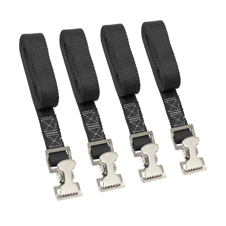 PowerTye 1in x 4ft UTILITY LASHING STRAPS with GATOR CLIP - 4-Pack Strap#color_black