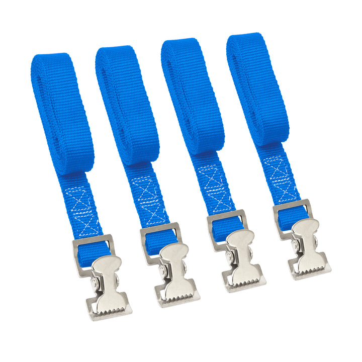 PowerTye 1in x 4ft UTILITY LASHING STRAPS with GATOR CLIP - 4-Pack Strap#color_blue