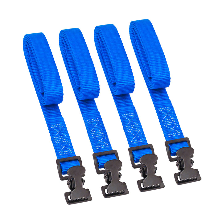 PowerTye 1in x 4ft UTILITY LASHING STRAPS with BLACK GATOR CLIP (4pk)#color_blue