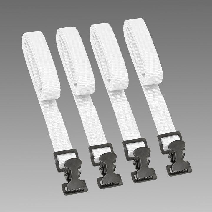 PowerTye 1in x 4ft UTILITY LASHING STRAPS with BLACK GATOR CLIP (4pk)#color_white