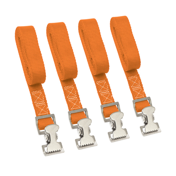 PowerTye 1in x 4ft UTILITY LASHING STRAPS with GATOR CLIP - 4-Pack Strap#color_orange
