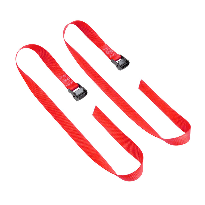 PowerTye 1.5in x 4ft HD LASHING STRAPS w/ BLACK BUCKLE (pair) #color_red