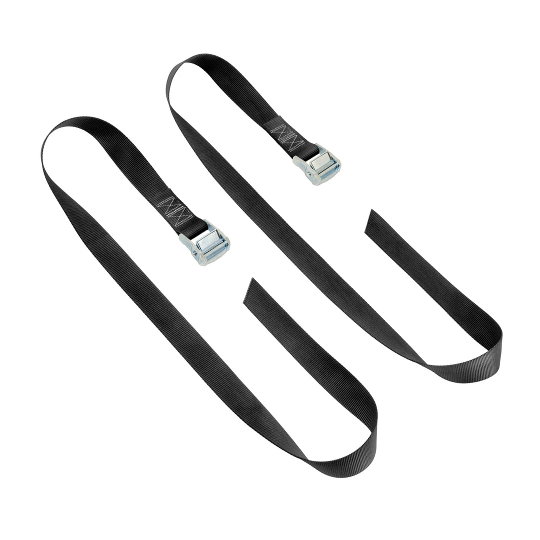 PowerTye 1.5in x 4ft HD LASHING STRAPS w/ SILVER BUCKLE (pair) #color_black