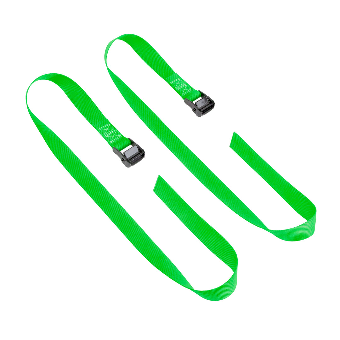 PowerTye 1.5in x 4ft HD LASHING STRAPS w/ BLACK BUCKLE (pair) #color_green