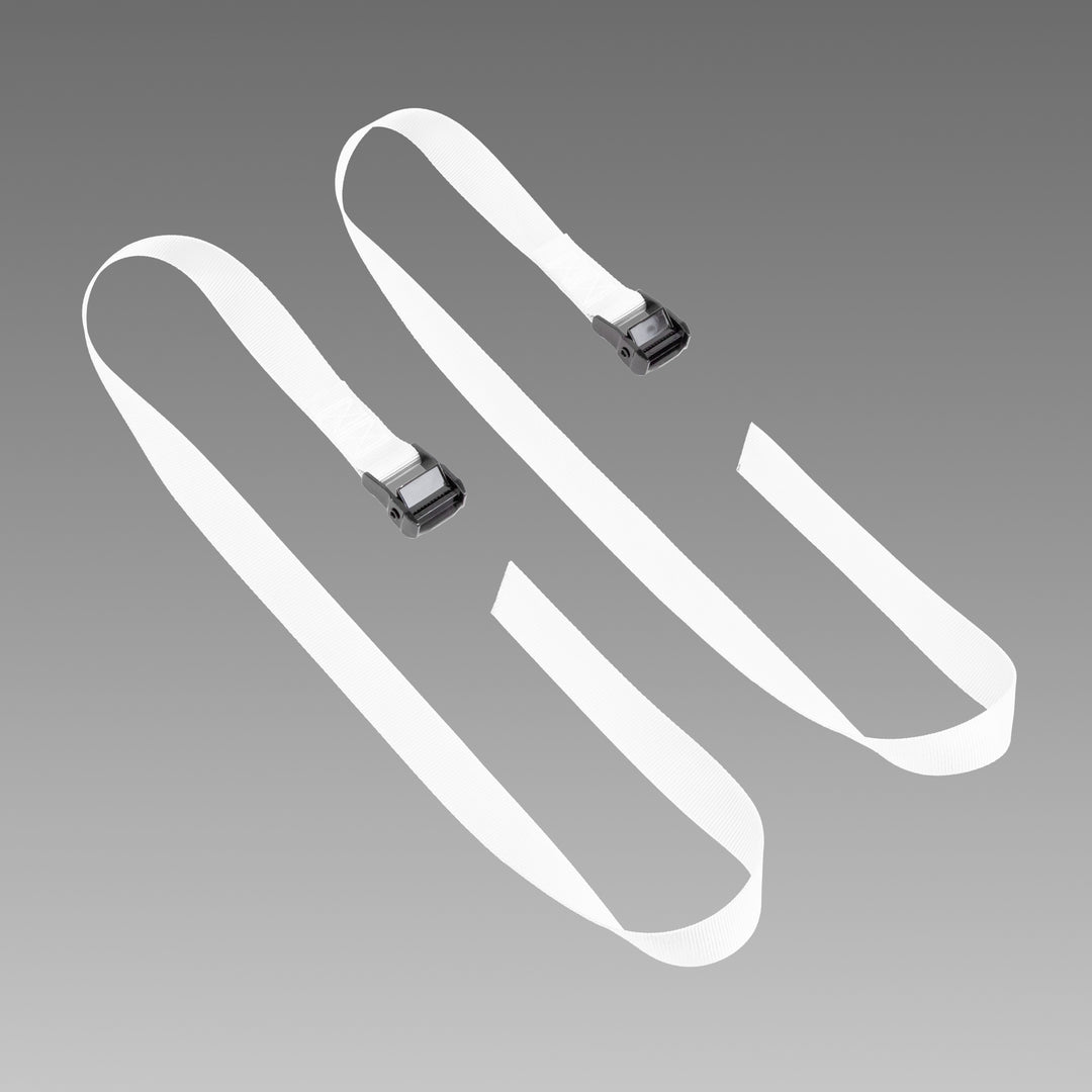 PowerTye 1.5in x 4ft HD LASHING STRAPS w/ BLACK BUCKLE (pair) #color_white