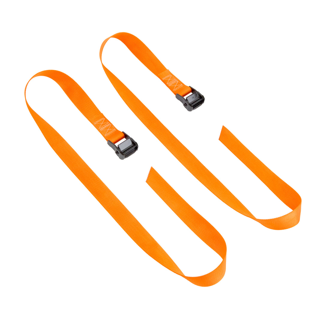 PowerTye 1.5in x 4ft HD LASHING STRAPS w/ BLACK BUCKLE (pair) #color_orange