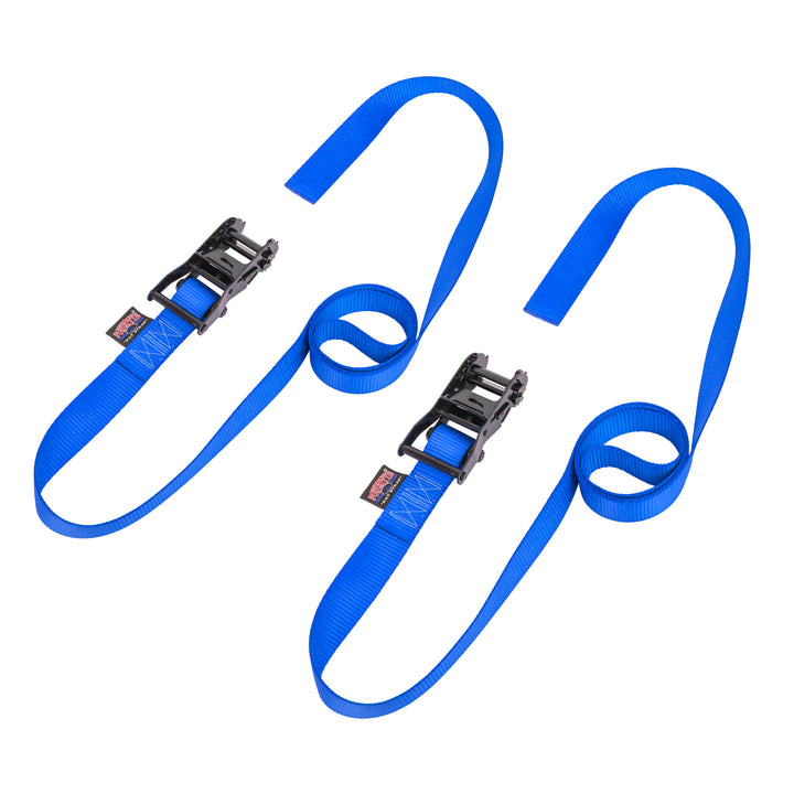 *BOGO* 1.5in -ENDLESS- BLACK RATCHET TIE - DOWNS (pair) - PowerTye#color_blue