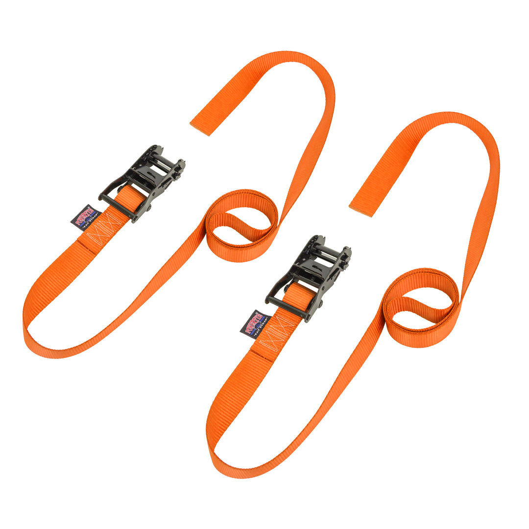 *BOGO* 1.5in -ENDLESS- BLACK RATCHET TIE - DOWNS (pair) - PowerTye#color_orange