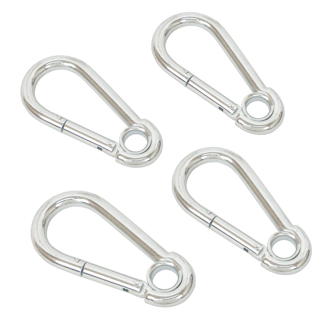Carabiner Hooks Silver-Zinc 4-pack#color_silver