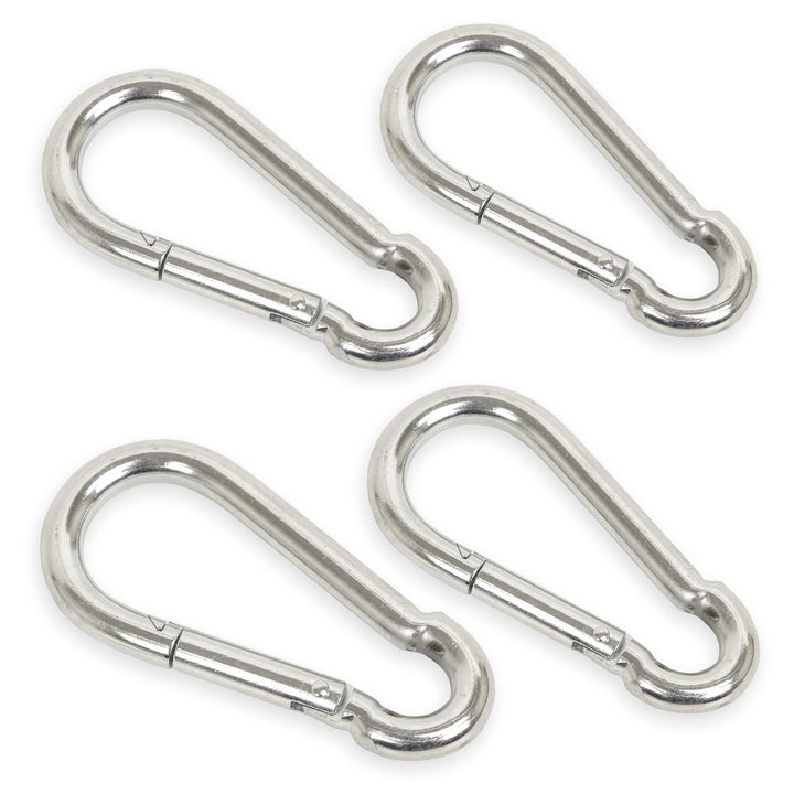 PowerTye Large Carabiner, 4-pack with no grommet #color_silver