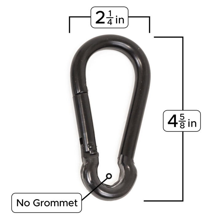 PowerTye Large Carabiner, Black with no grommet