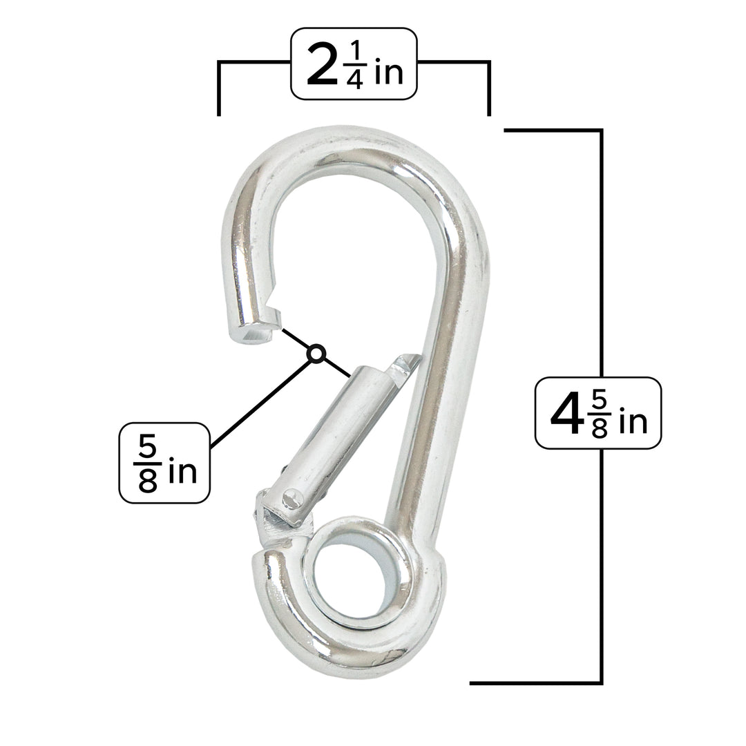 Carabiner Hooks Silver-Zinc Measurements#color_silver