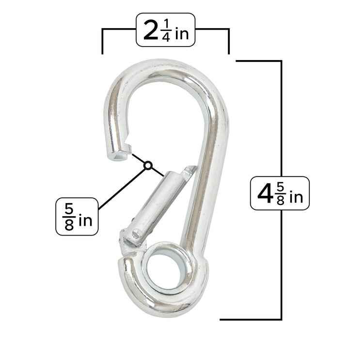 Carabiner Hooks Silver-Zinc Measurements#color_silver