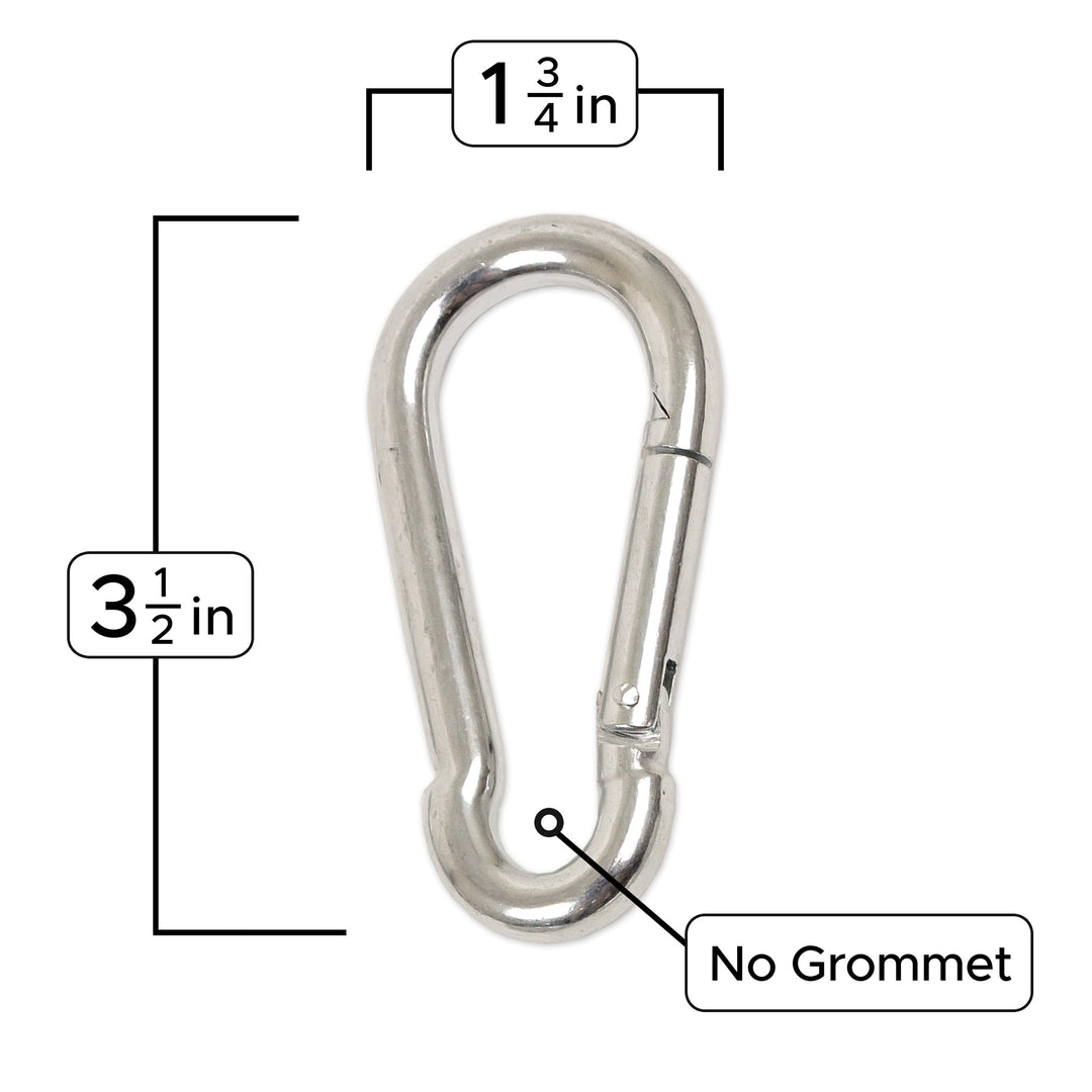 PowerTye Small Carabiner Hook, Silver measurement