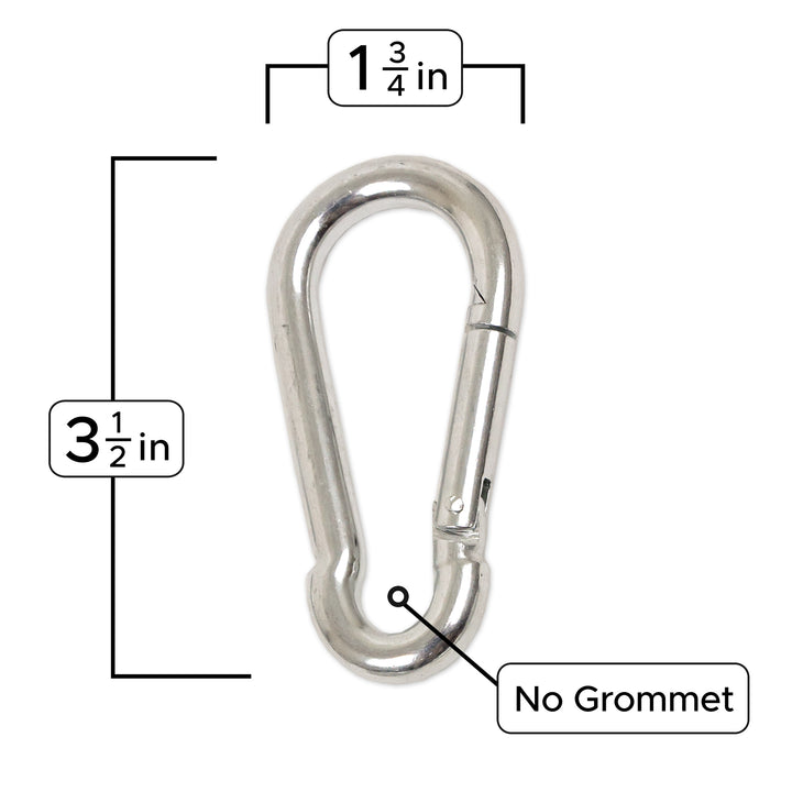 PowerTye Small Carabiner Hook, Silver measurement