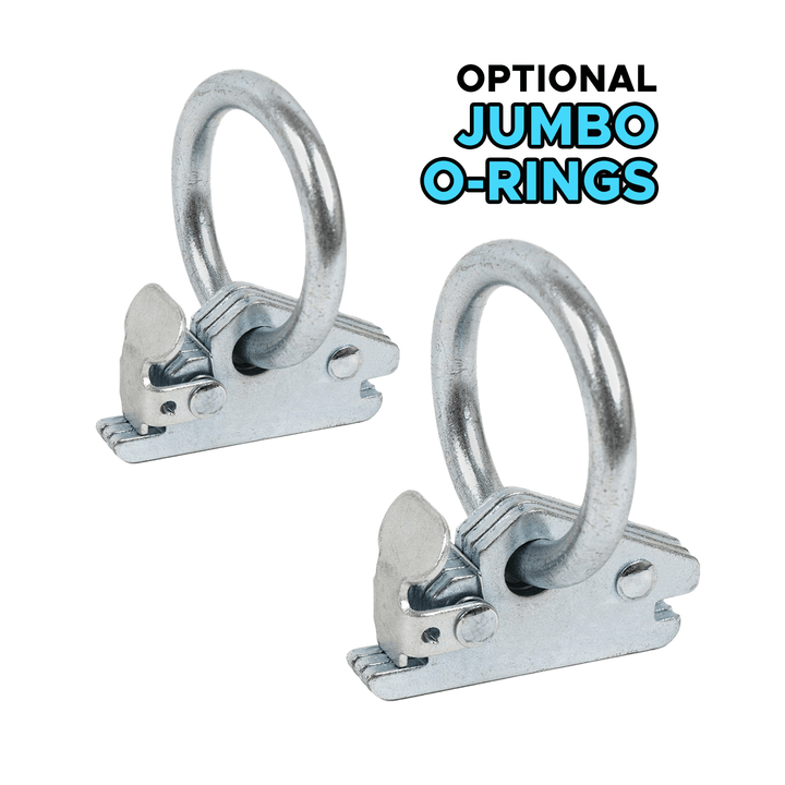 E-Track Chock 2 Pack optional Jumbo O-Rings for UTV and other light vehicles #color_black