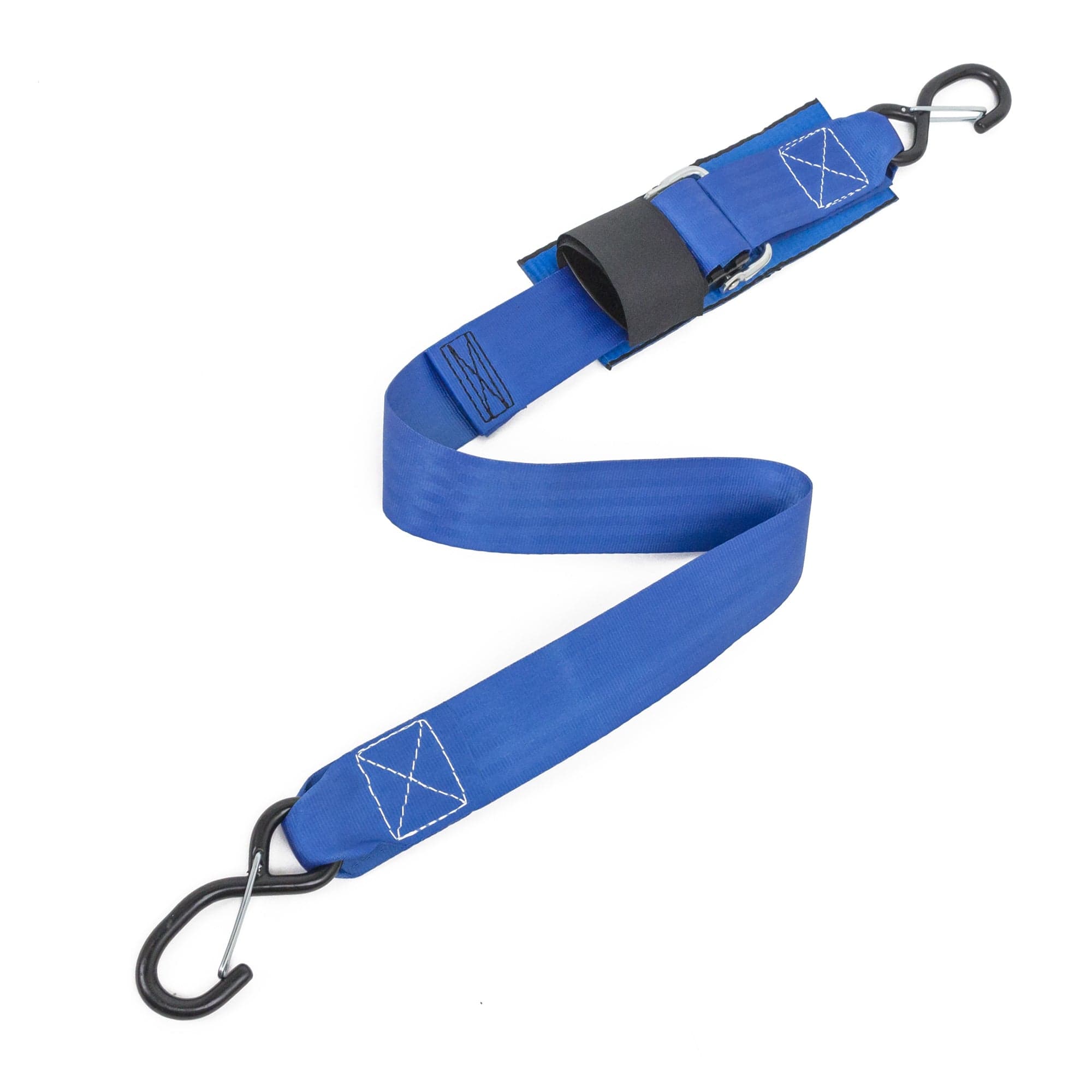 2in x 4ft TRANSOM STRAP with OVER-CENTER BUCKLE AND PROTECTOR STRAP, BLUE (pair) - Blue#color_blue