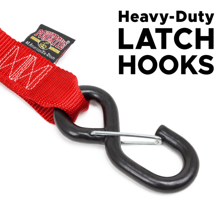 1.5in Fat Strap Heavy Duty Steel Latch Hooks#color_red-black